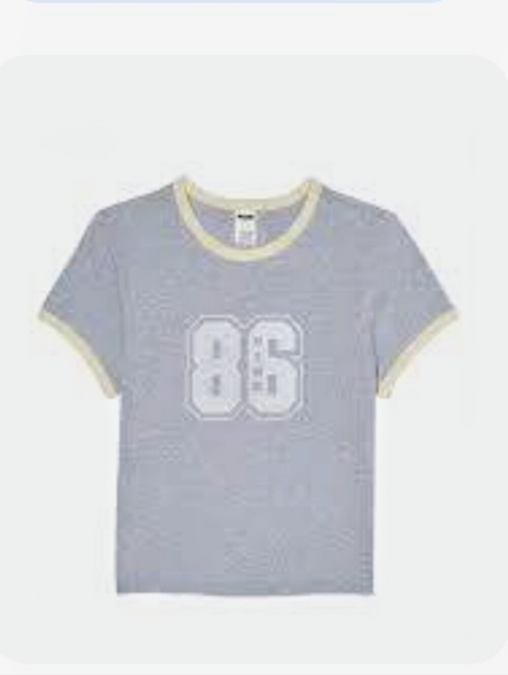 PINK Victoria's Secret Gray Tee Shirt with Cream Trim - Picture 2 of 5